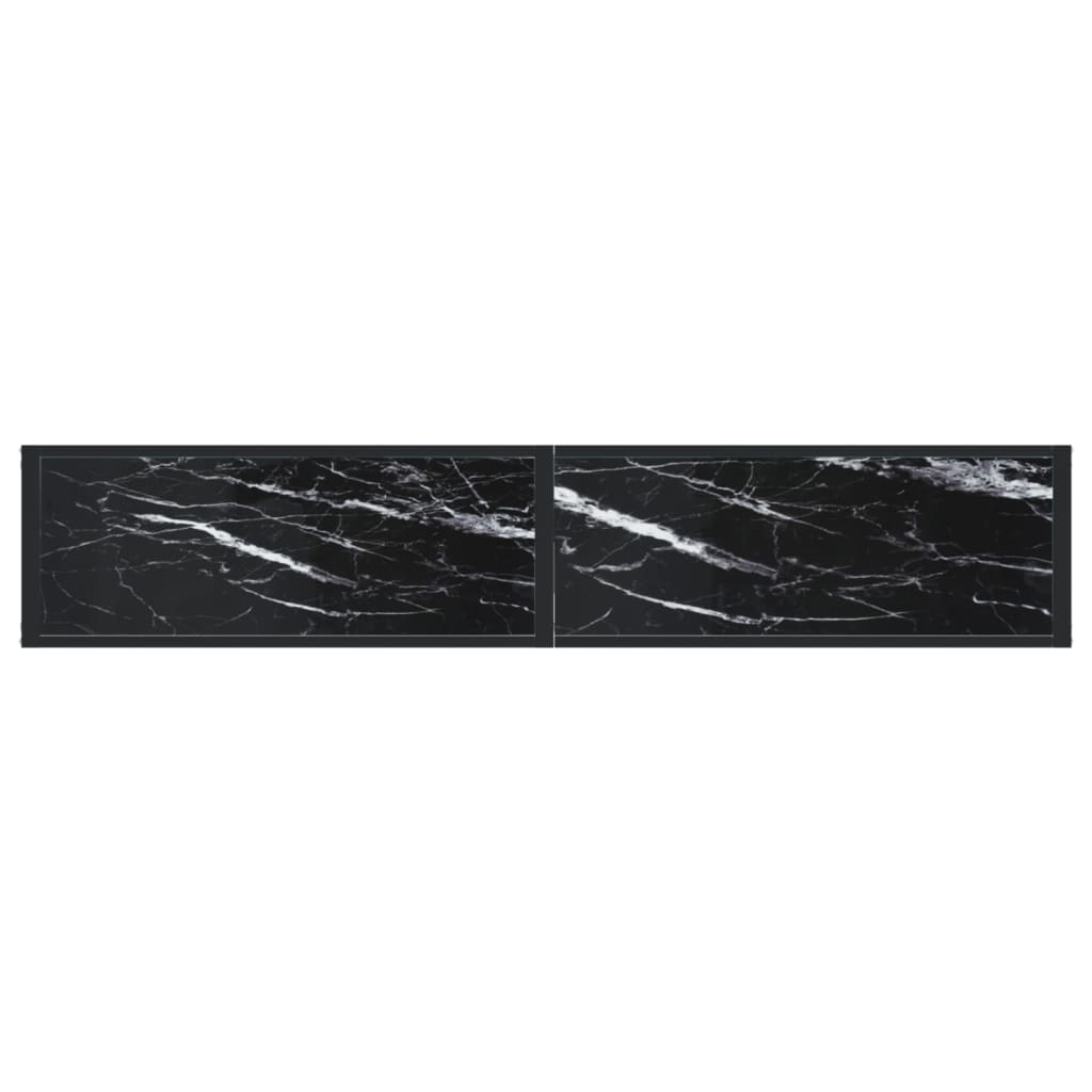 Wandtafel 180x35x75,5 cm gehard glas zwartmarmerkleurig is nu te koop bij PeponiXL, paradijselijk wonen!