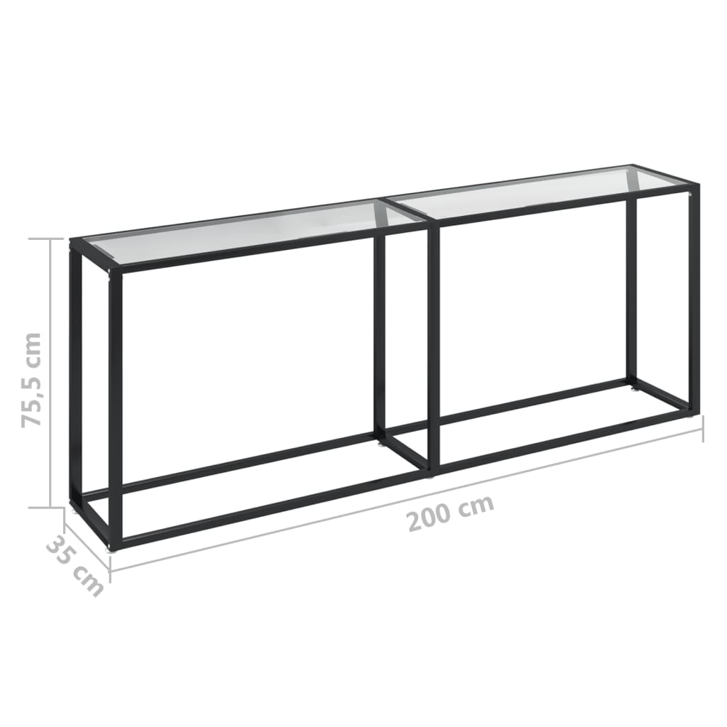 Wandtafel 200x35x75,5 cm gehard glas transparant is nu te koop bij PeponiXL, paradijselijk wonen!