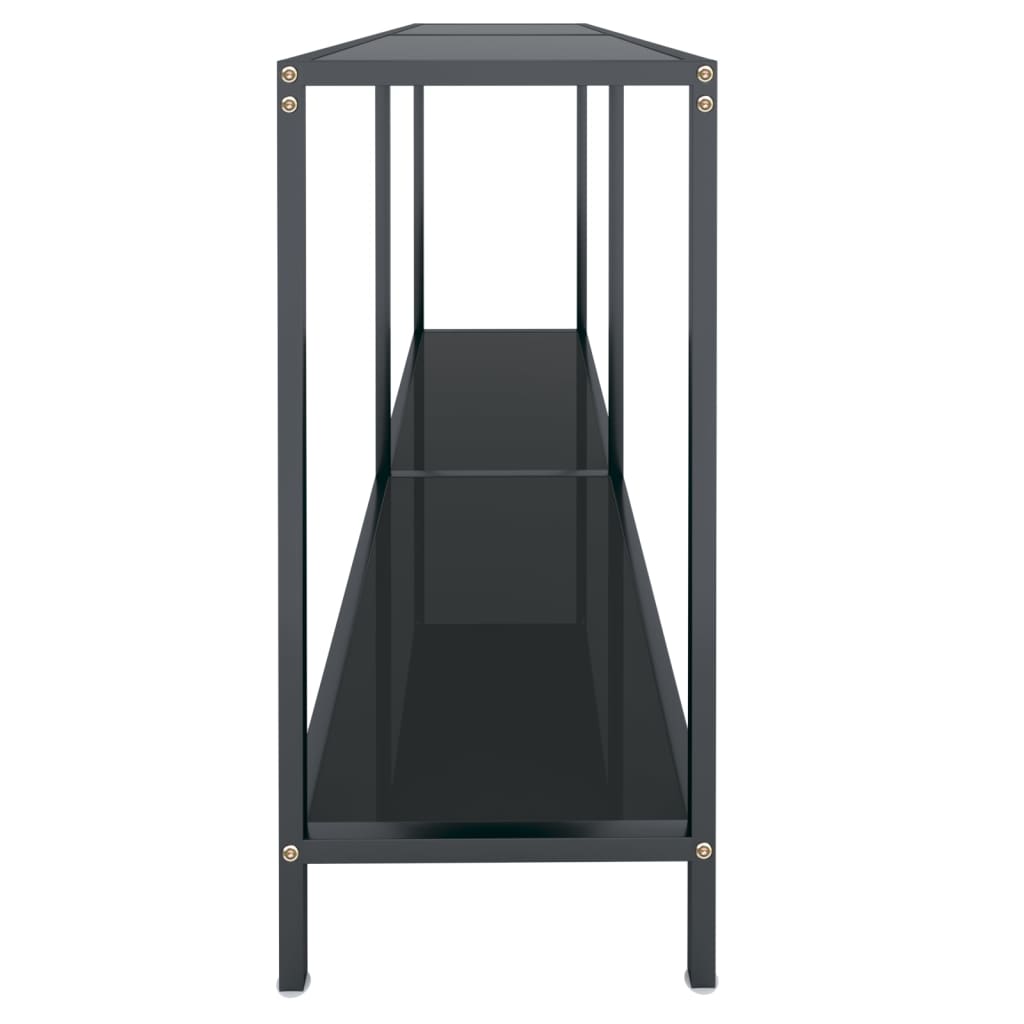 Wandtafel 140x35x75,5 cm gehard glas zwart is nu te koop bij PeponiXL, paradijselijk wonen!