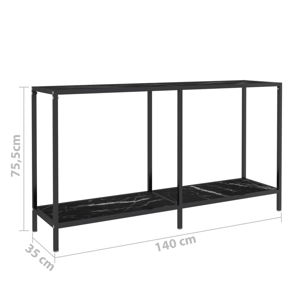 Wandtafel 140x35x75,5 cm gehard glas zwart is nu te koop bij PeponiXL, paradijselijk wonen!