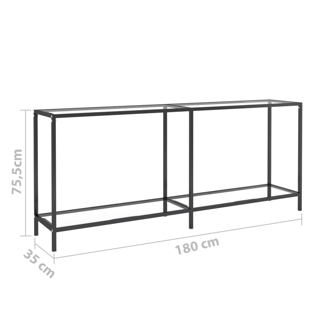 Wandtafel 180x35x75,5 cm gehard glas transparant is nu te koop bij PeponiXL, paradijselijk wonen!