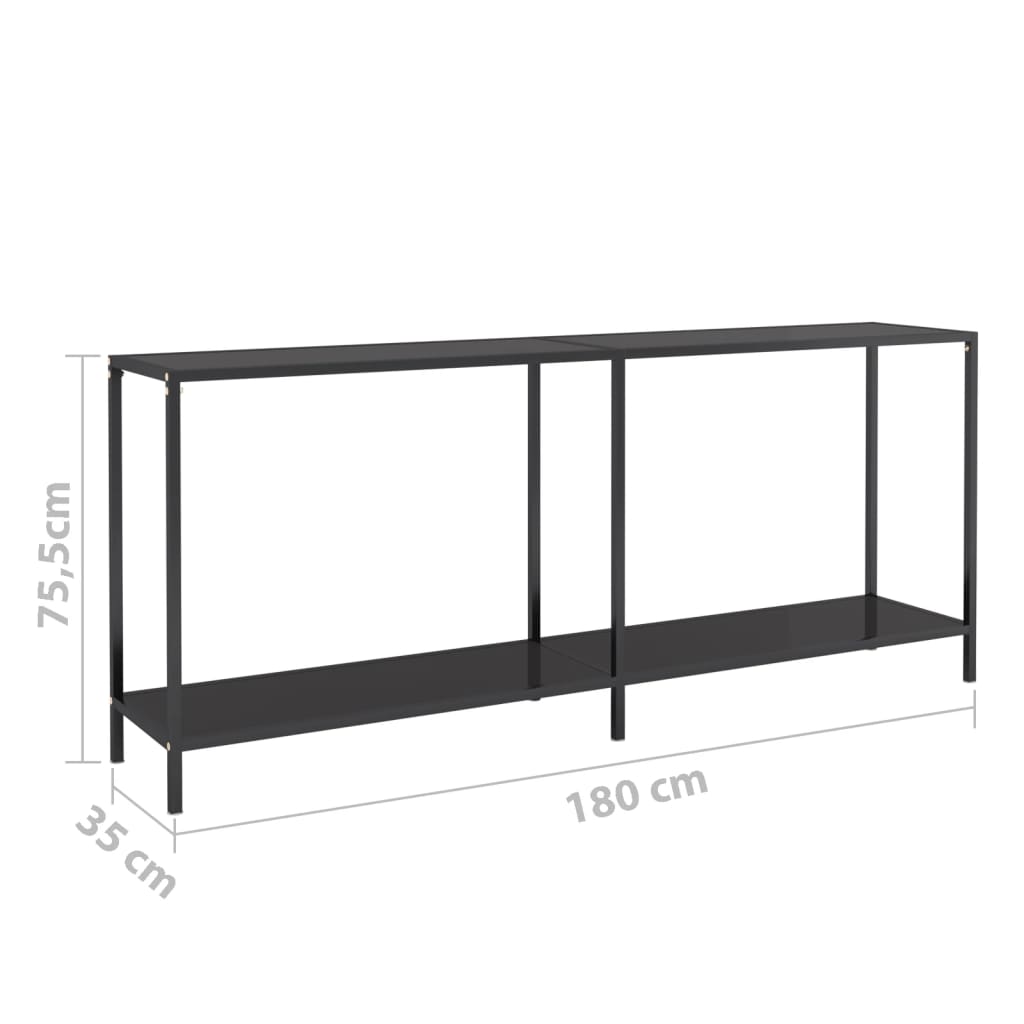 Wandtafel 180x35x75,5 cm gehard glas zwart is nu te koop bij PeponiXL, paradijselijk wonen!