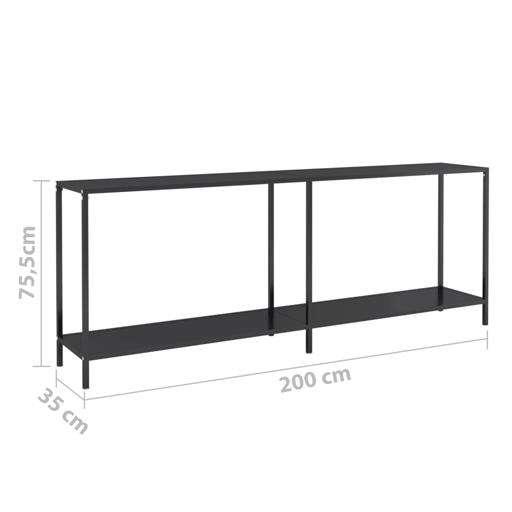 Wandtafel 200x35x75,5 cm gehard glas zwart is nu te koop bij PeponiXL, paradijselijk wonen!