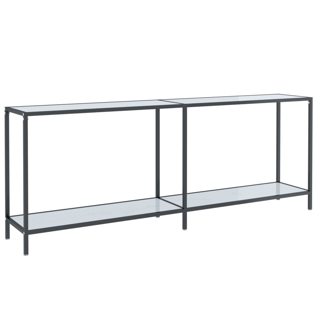 Wandtafel 200x35x75,5 cm gehard glas wit is nu te koop bij PeponiXL, paradijselijk wonen!