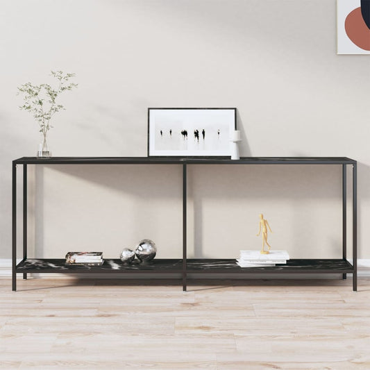Wandtafel 200x35x75,5 cm gehard glas zwart is nu te koop bij PeponiXL, paradijselijk wonen!