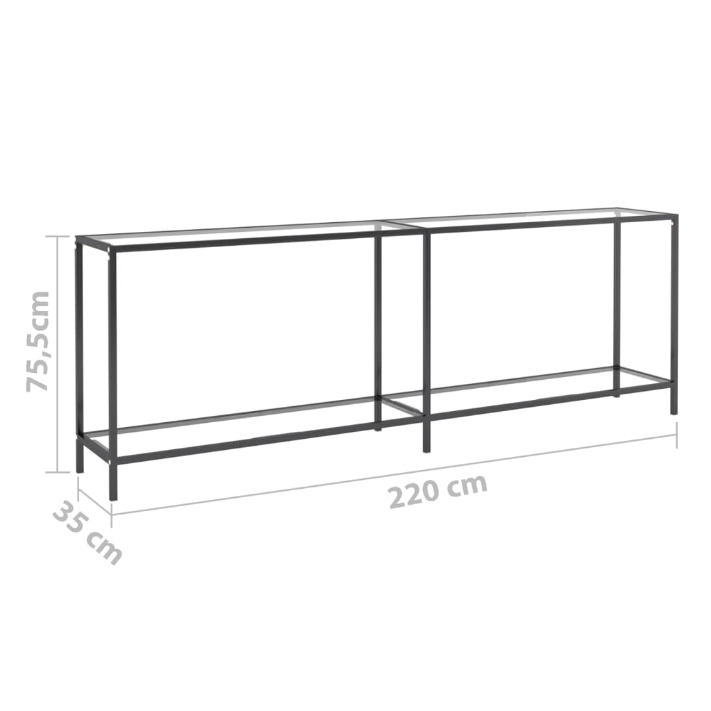 Wandtafel 220x35x75,5 cm gehard glas transparant is nu te koop bij PeponiXL, paradijselijk wonen!