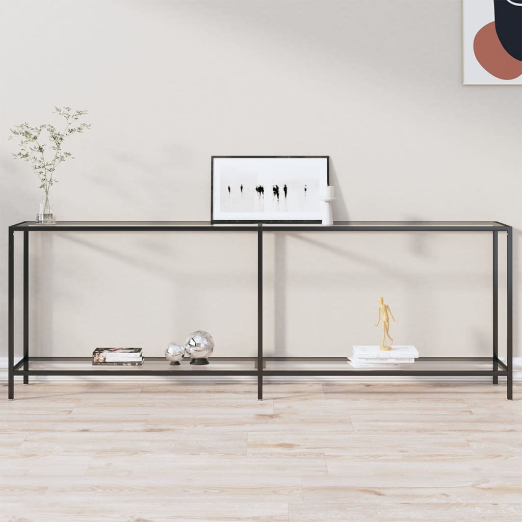 Wandtafel 220x35x75,5 cm gehard glas transparant is nu te koop bij PeponiXL, paradijselijk wonen!