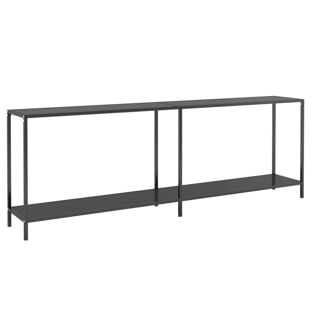 Wandtafel 220x35x75,5 cm gehard glas zwart is nu te koop bij PeponiXL, paradijselijk wonen!