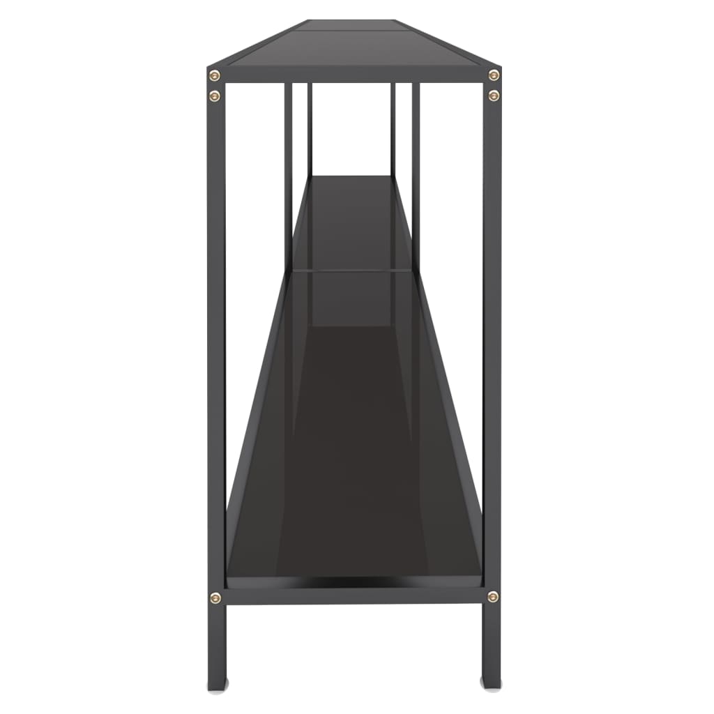 Wandtafel 220x35x75,5 cm gehard glas zwart is nu te koop bij PeponiXL, paradijselijk wonen!