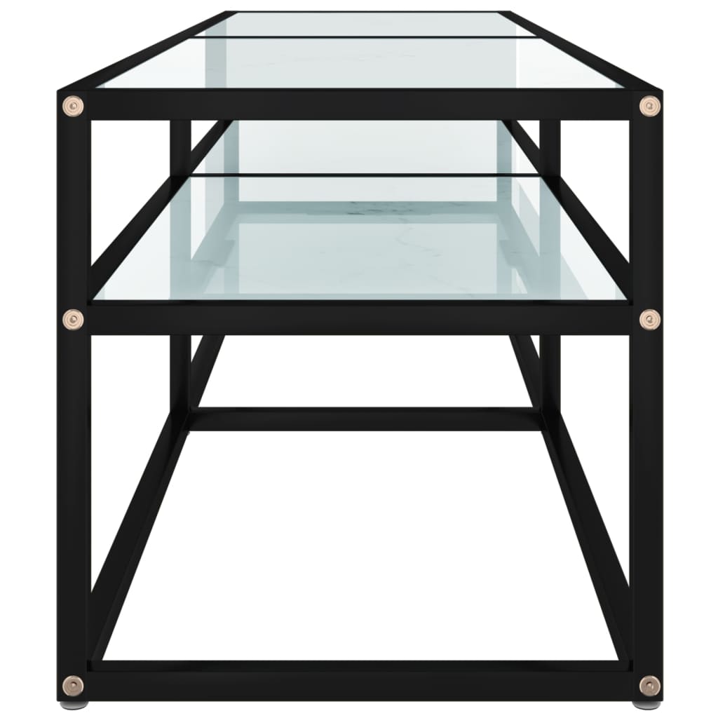 Tv-meubel 140x40x40,5 cm gehard glas witmarmerkleurig is nu te koop bij PeponiXL, paradijselijk wonen!