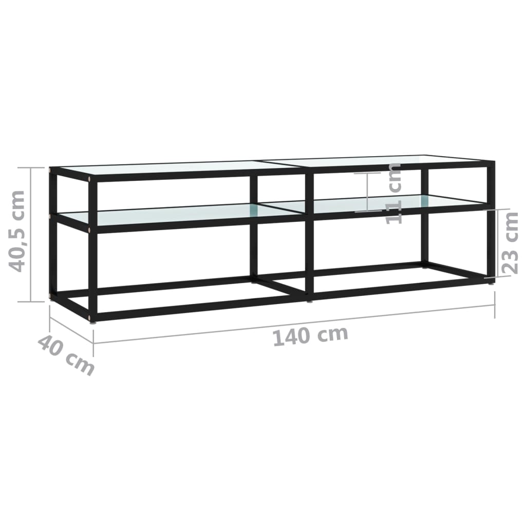 Tv-meubel 140x40x40,5 cm gehard glas witmarmerkleurig is nu te koop bij PeponiXL, paradijselijk wonen!