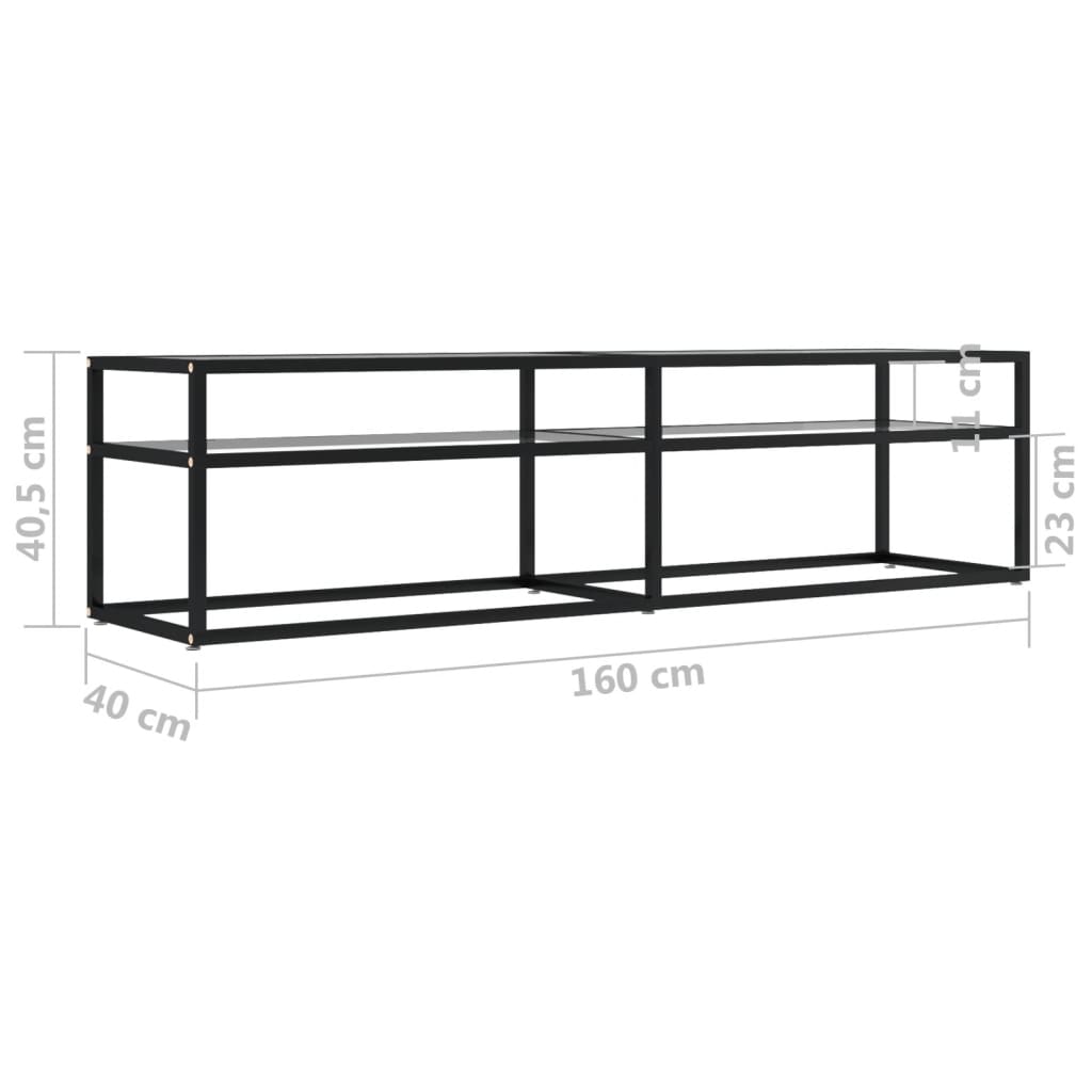 Tv-meubel 160x40x40,5 cm gehard glas transparant is nu te koop bij PeponiXL, paradijselijk wonen!