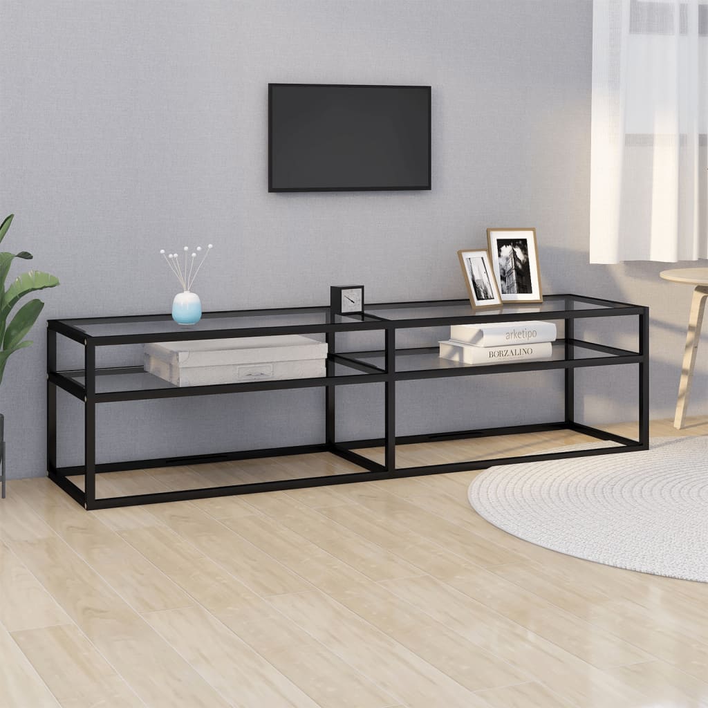 Tv-meubel 160x40x40,5 cm gehard glas transparant is nu te koop bij PeponiXL, paradijselijk wonen!