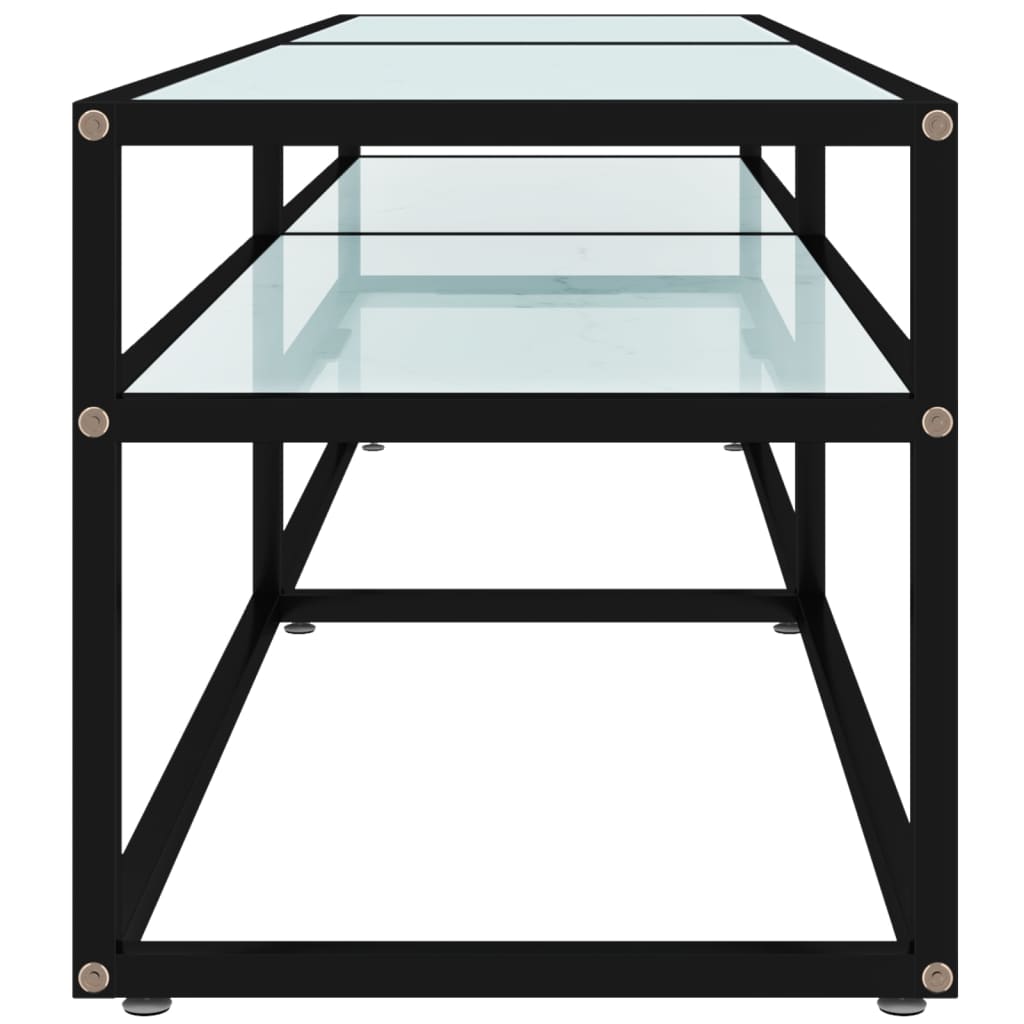 Tv-meubel 160x40x40,5 cm gehard glas witmarmerkleurig is nu te koop bij PeponiXL, paradijselijk wonen!