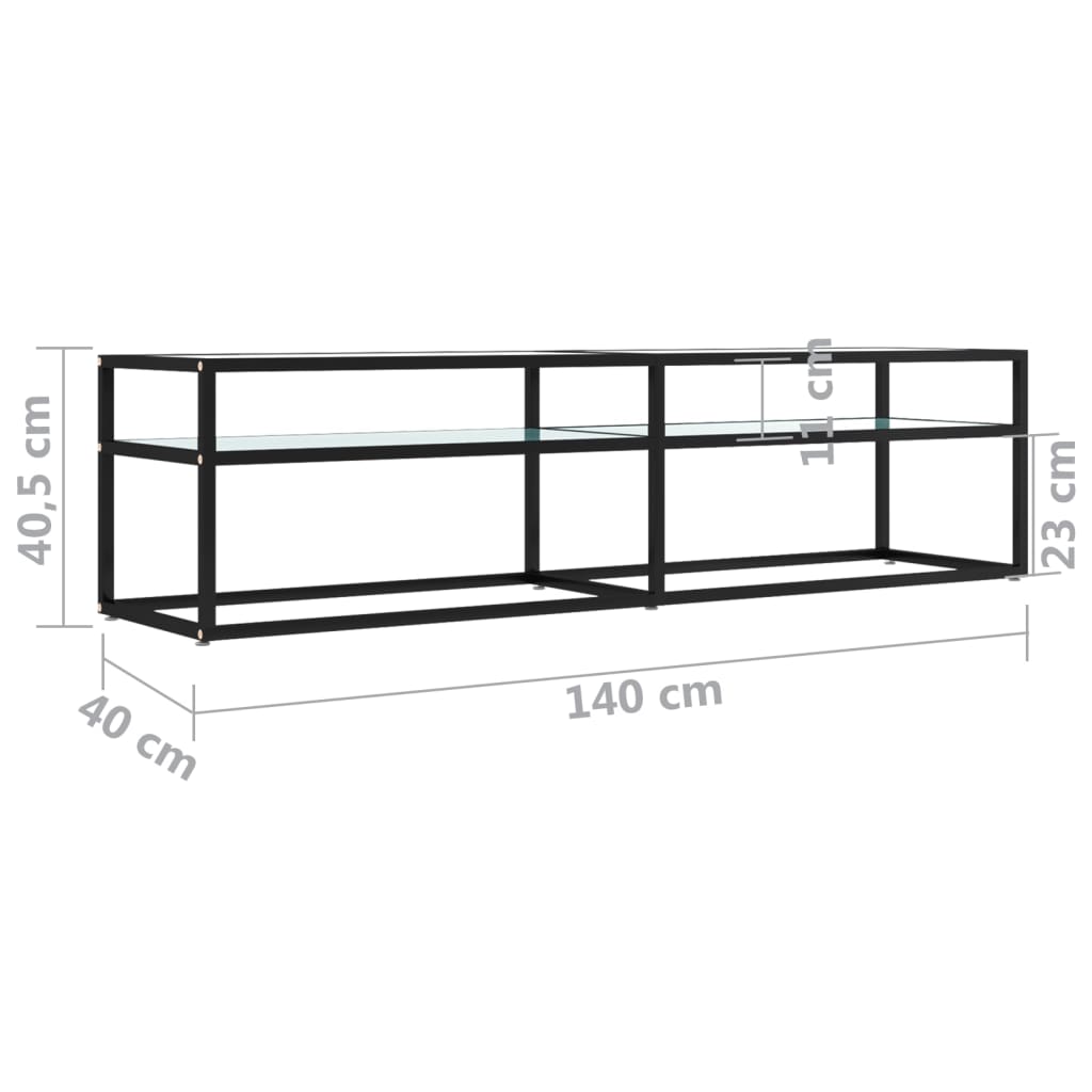 Tv-meubel 160x40x40,5 cm gehard glas witmarmerkleurig is nu te koop bij PeponiXL, paradijselijk wonen!