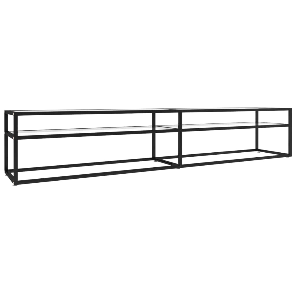 Tv-meubel 220x40x40,5 cm gehard glas transparant is nu te koop bij PeponiXL, paradijselijk wonen!