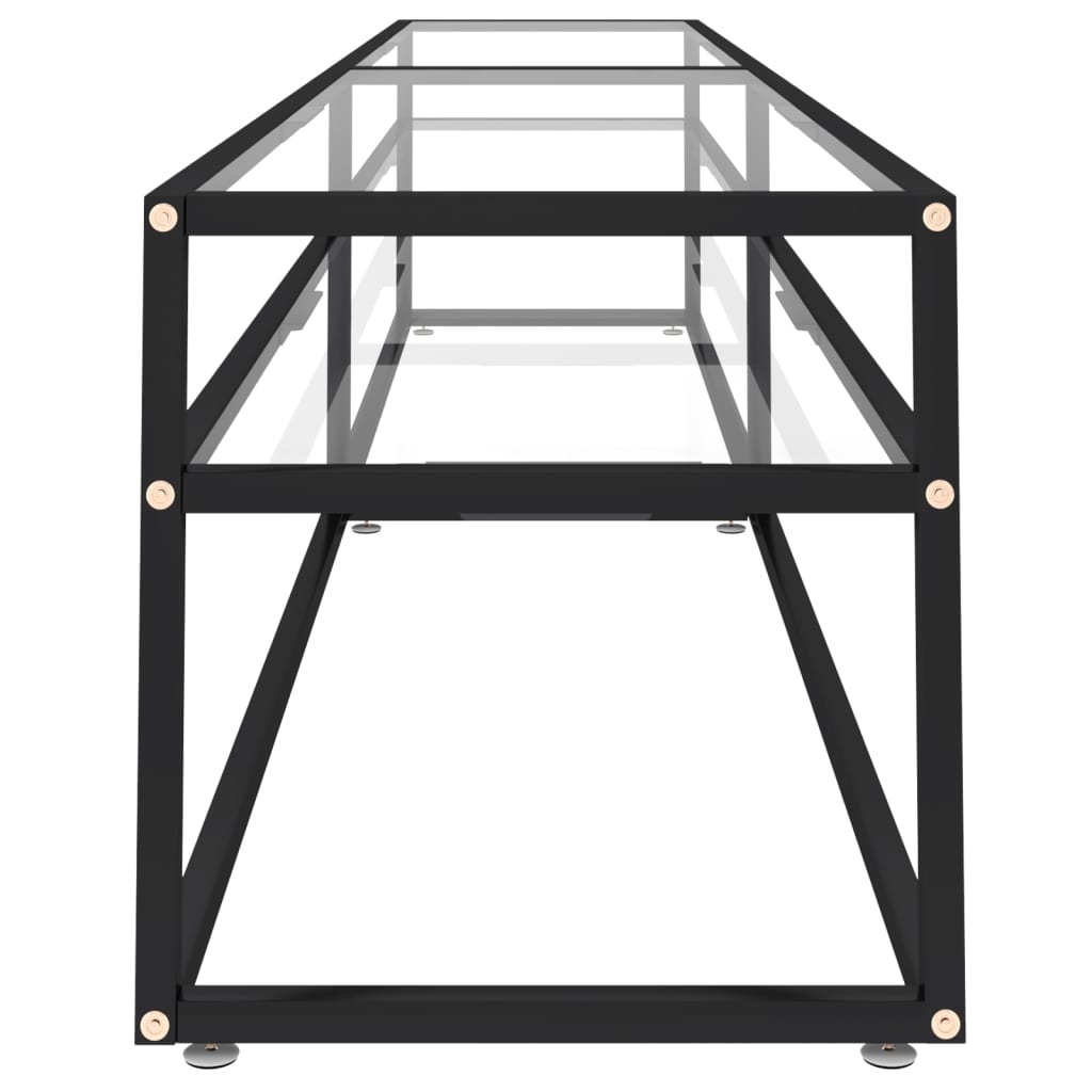 Tv-meubel 220x40x40,5 cm gehard glas transparant is nu te koop bij PeponiXL, paradijselijk wonen!