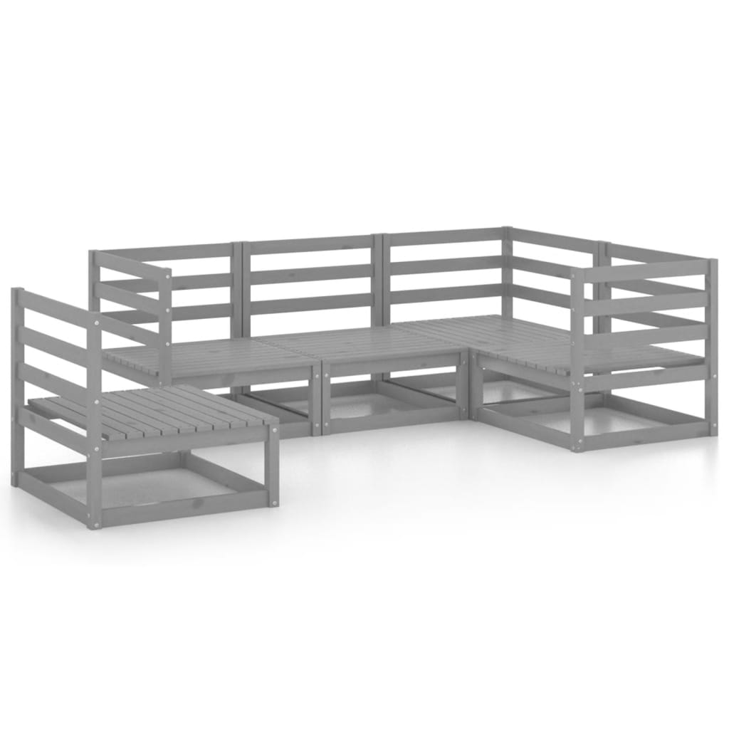 5-delige Loungeset massief grenenhout grijs is nu te koop bij PeponiXL, paradijselijk wonen!