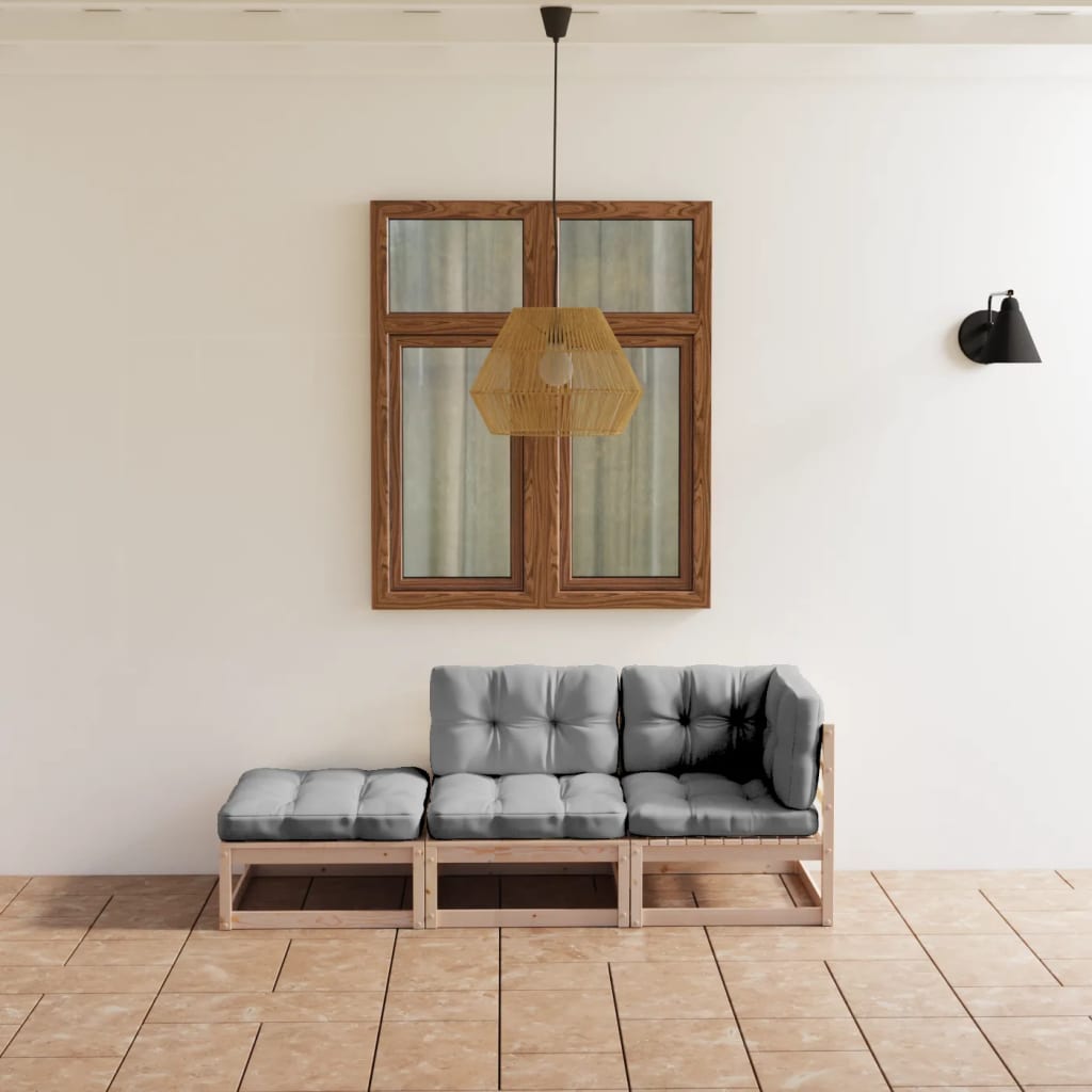 3-delige Loungeset met kussens massief grenenhout is nu te koop bij PeponiXL, paradijselijk wonen!