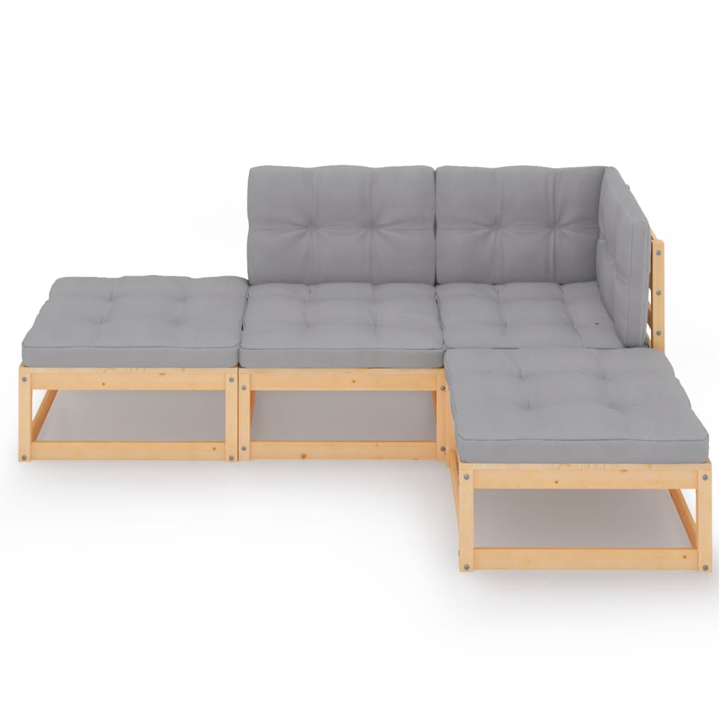 4-delige Loungeset massief grenenhout is nu te koop bij PeponiXL, paradijselijk wonen!