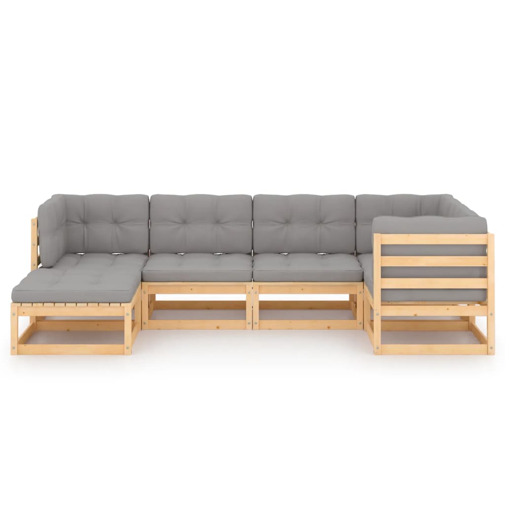 6-delige Loungeset met kussens massief grenenhout is nu te koop bij PeponiXL, paradijselijk wonen!