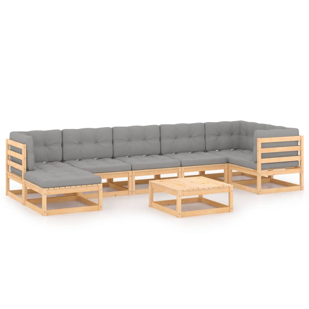8-delige Loungeset met kussens massief grenenhout is nu te koop bij PeponiXL, paradijselijk wonen!