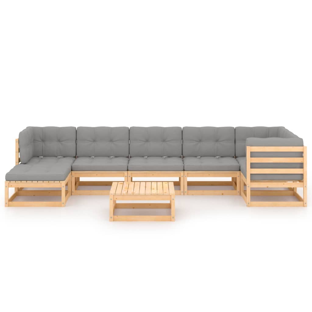 8-delige Loungeset met kussens massief grenenhout is nu te koop bij PeponiXL, paradijselijk wonen!
