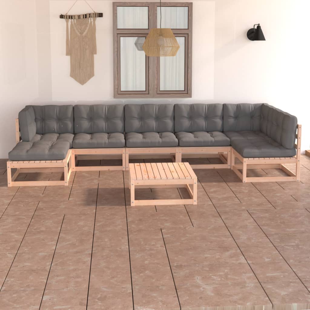 8-delige Loungeset met kussens massief grenenhout is nu te koop bij PeponiXL, paradijselijk wonen!