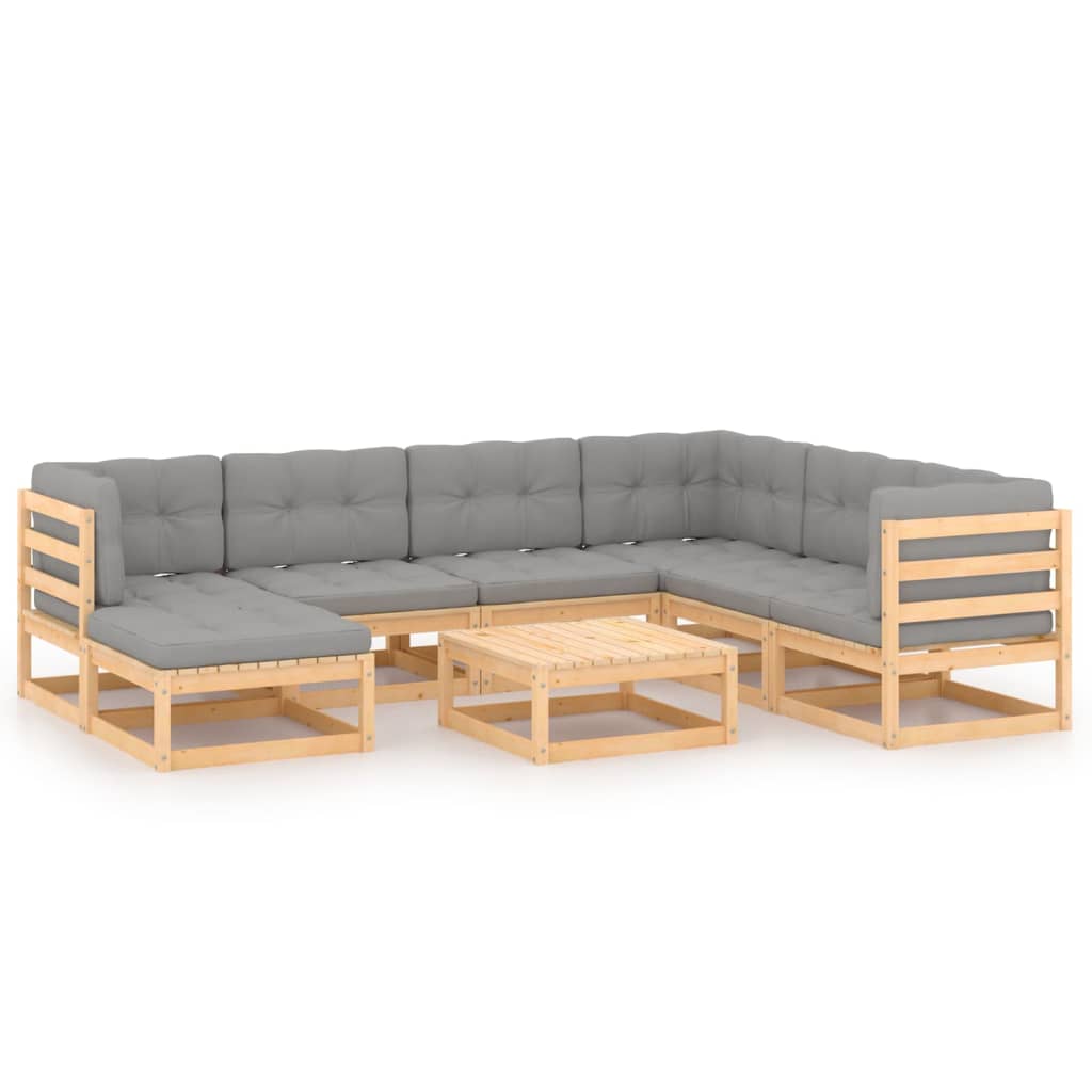 8-delige Loungeset met kussens massief grenenhout is nu te koop bij PeponiXL, paradijselijk wonen!