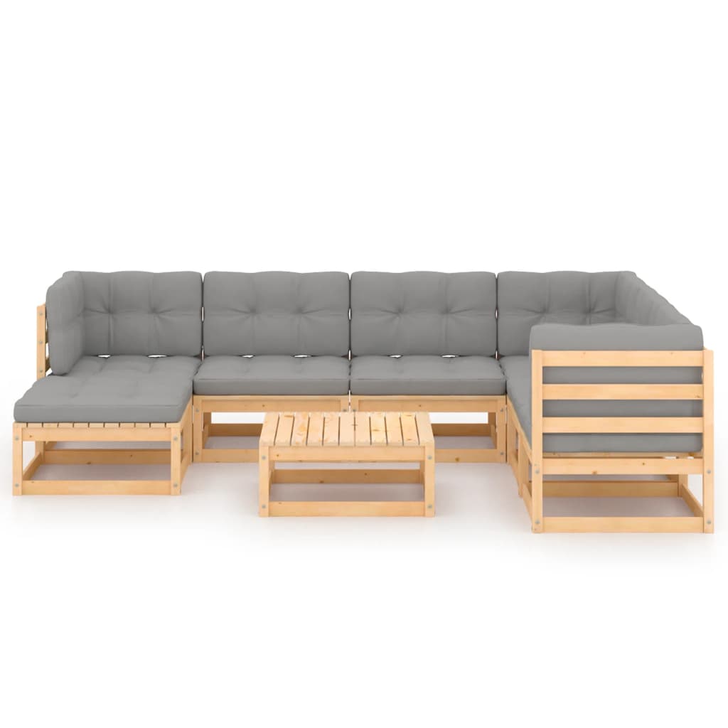 8-delige Loungeset met kussens massief grenenhout is nu te koop bij PeponiXL, paradijselijk wonen!