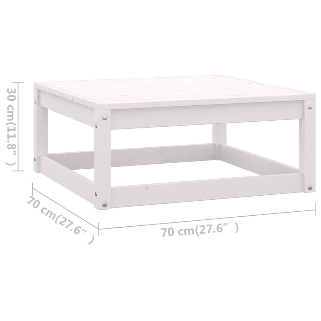 9-delige Loungeset met kussens massief grenenhout wit