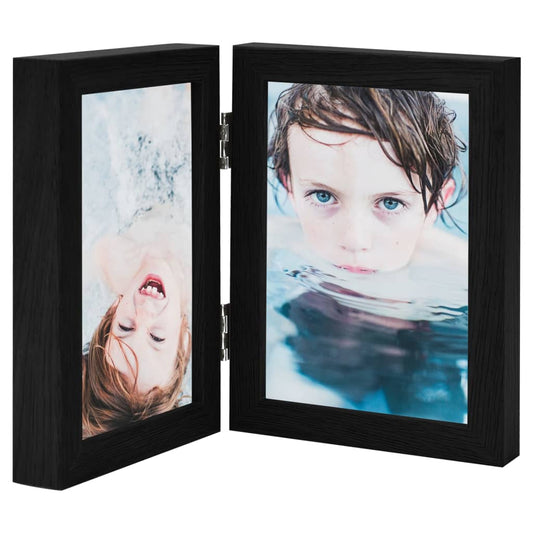 Fotolijst tweeluik 2x(13x18 cm) zwart is nu te koop bij PeponiXL, paradijselijk wonen!