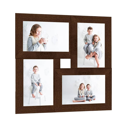 Fotolijst voor 4x(13x18 cm) foto MDF donkerbruin is nu te koop bij PeponiXL, paradijselijk wonen!