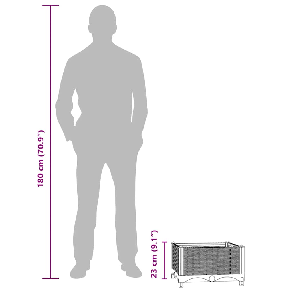 Plantenbak verhoogd 40x40x23 cm polypropyleen is nu te koop bij PeponiXL, paradijselijk wonen!