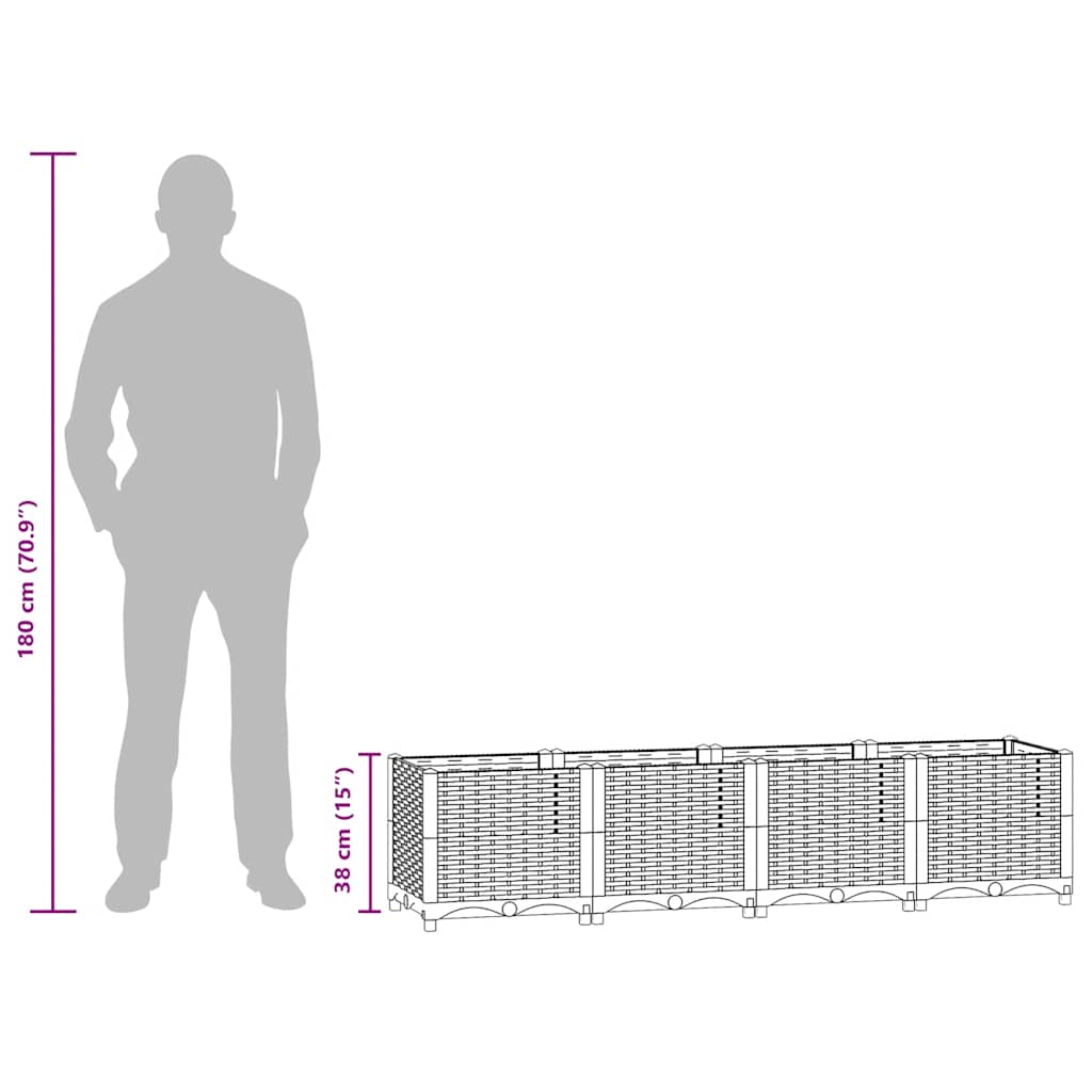 Verhoogd bed 160x40x38 cm polypropyleen is nu te koop bij PeponiXL, paradijselijk wonen!