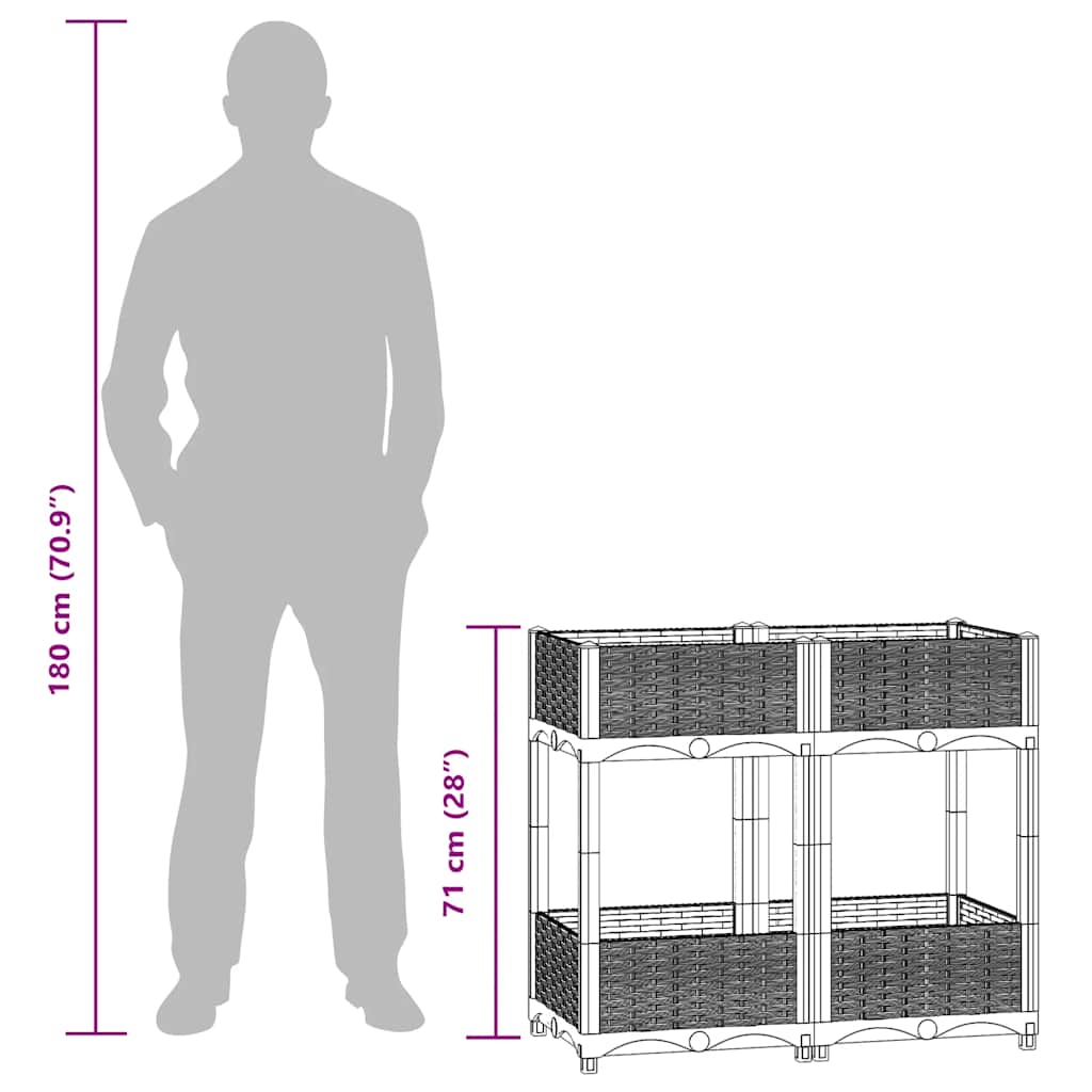 Plantenbak verhoogd 80x40x71 cm polypropyleen is nu te koop bij PeponiXL, paradijselijk wonen!