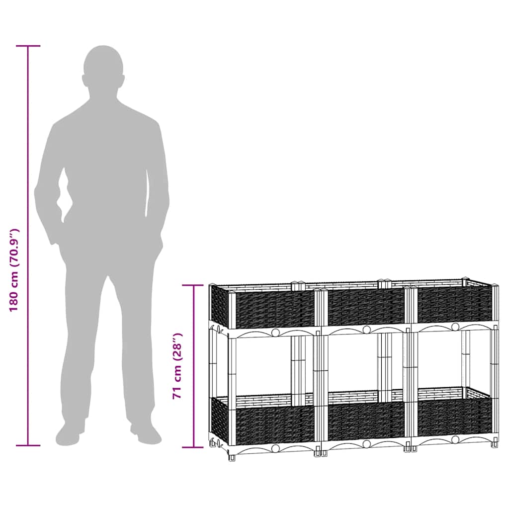 Plantenbak verhoogd 120x40x71 cm polypropyleen is nu te koop bij PeponiXL, paradijselijk wonen!