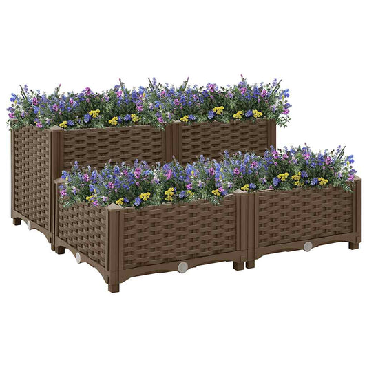Plantenbak verhoogd 80x80x38 cm polypropyleen is nu te koop bij PeponiXL, paradijselijk wonen!