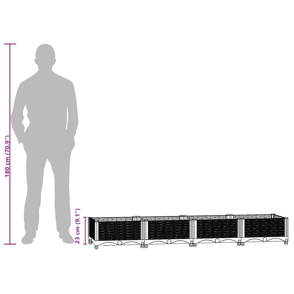 Plantenbak verhoogd 160x40x23 cm polypropyleen is nu te koop bij PeponiXL, paradijselijk wonen!