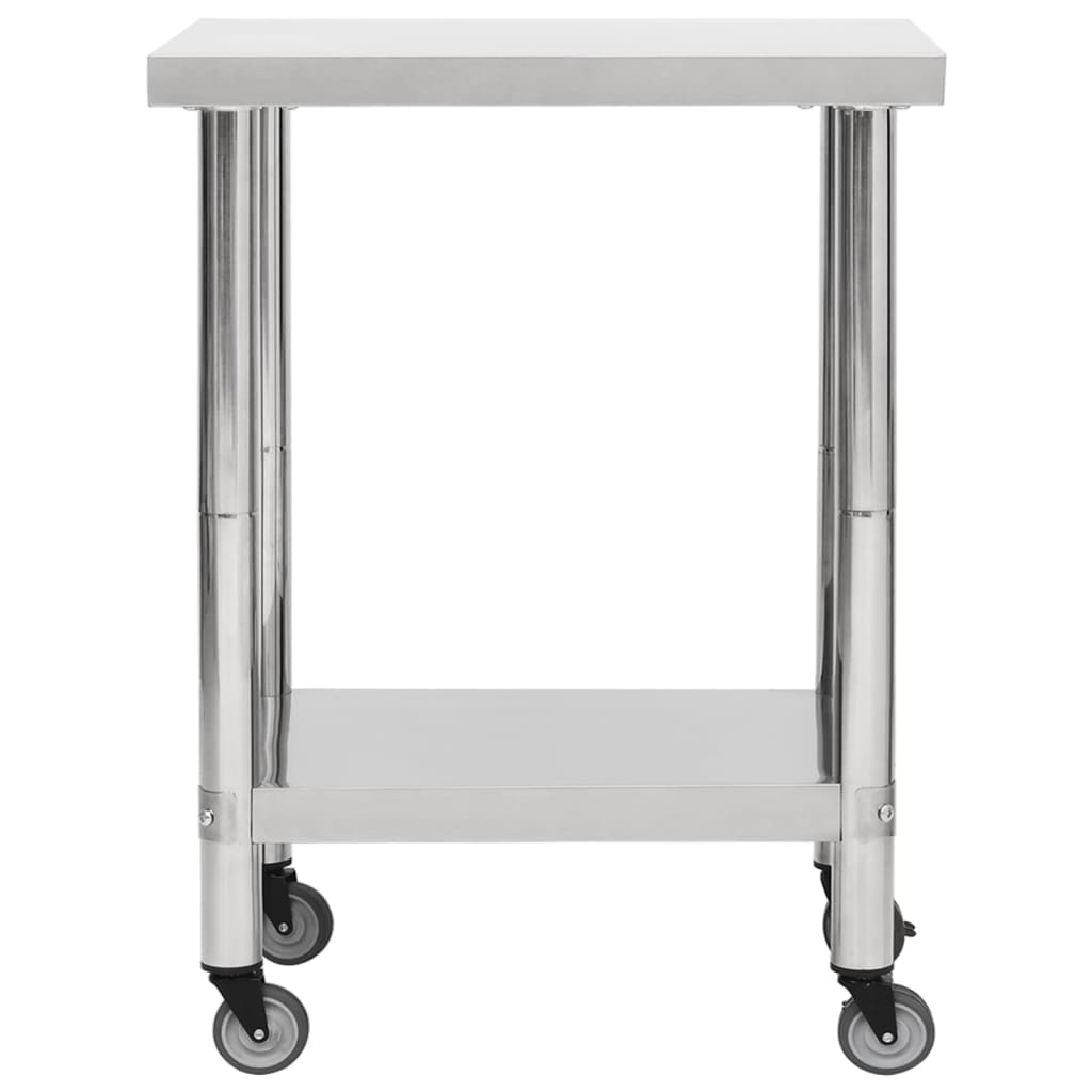 Keukenwerktafel met wielen 80x30x85 cm roestvrij staal is nu te koop bij PeponiXL, paradijselijk wonen!