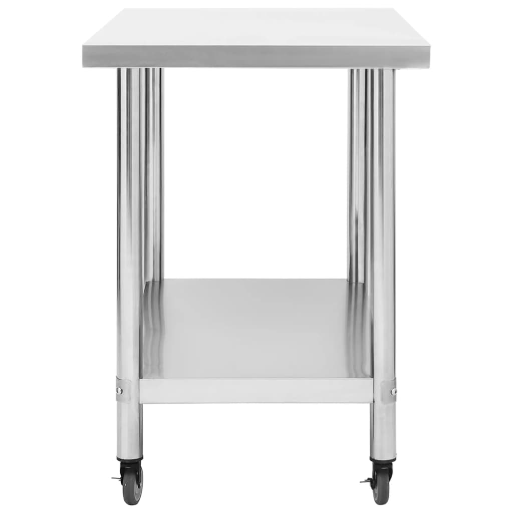Keukenwerktafel met wielen 100x60x85 cm roestvrij staal is nu te koop bij PeponiXL, paradijselijk wonen!