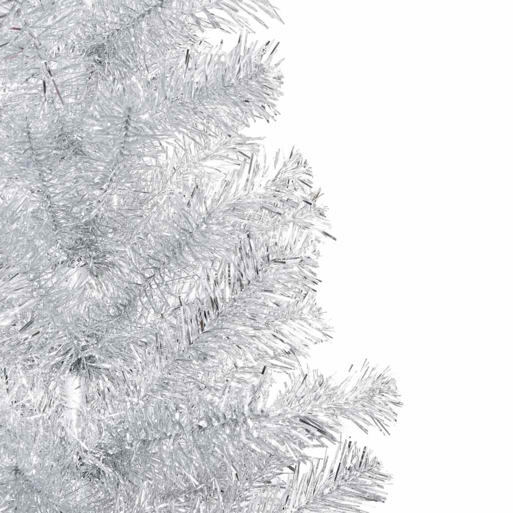 Kunstkerstboom met verlichting en kerstballen 150 cm PET zilver is nu te koop bij PeponiXL, paradijselijk wonen!
