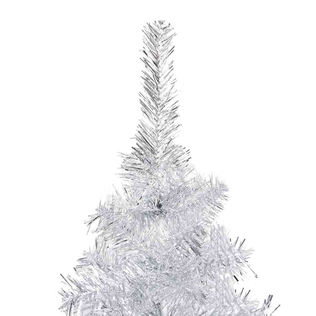 Kunstkerstboom met verlichting en kerstballen 150 cm PET zilver is nu te koop bij PeponiXL, paradijselijk wonen!