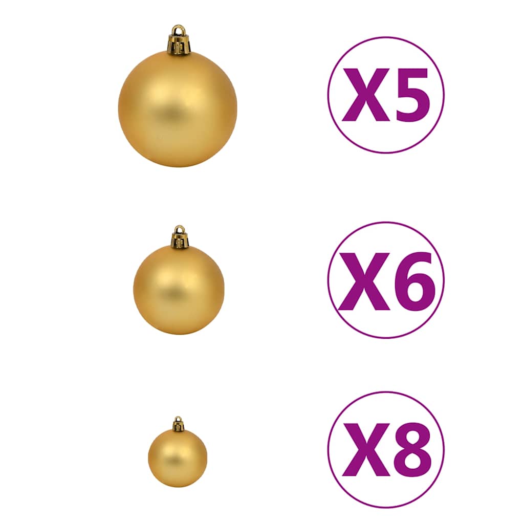 Kunstkerstboom met LED en kerstballen en dennenappels 180 cm is nu te koop bij PeponiXL, paradijselijk wonen!