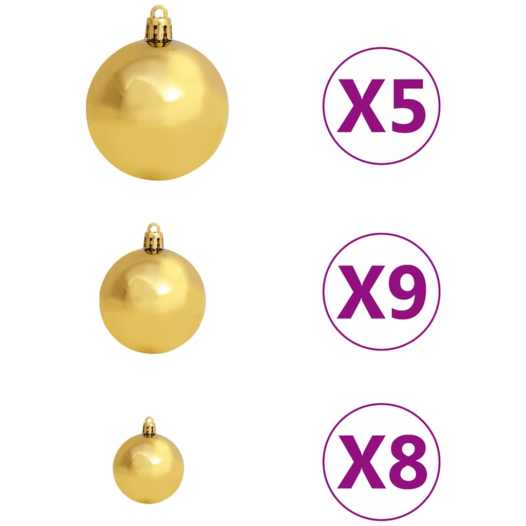 Kunstkerstboom met LED en kerstballen en dennenappels 180 cm is nu te koop bij PeponiXL, paradijselijk wonen!