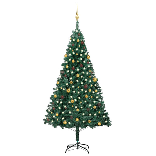 Kunstkerstboom met verlichting en kerstballen 240 cm groen is nu te koop bij PeponiXL, paradijselijk wonen!