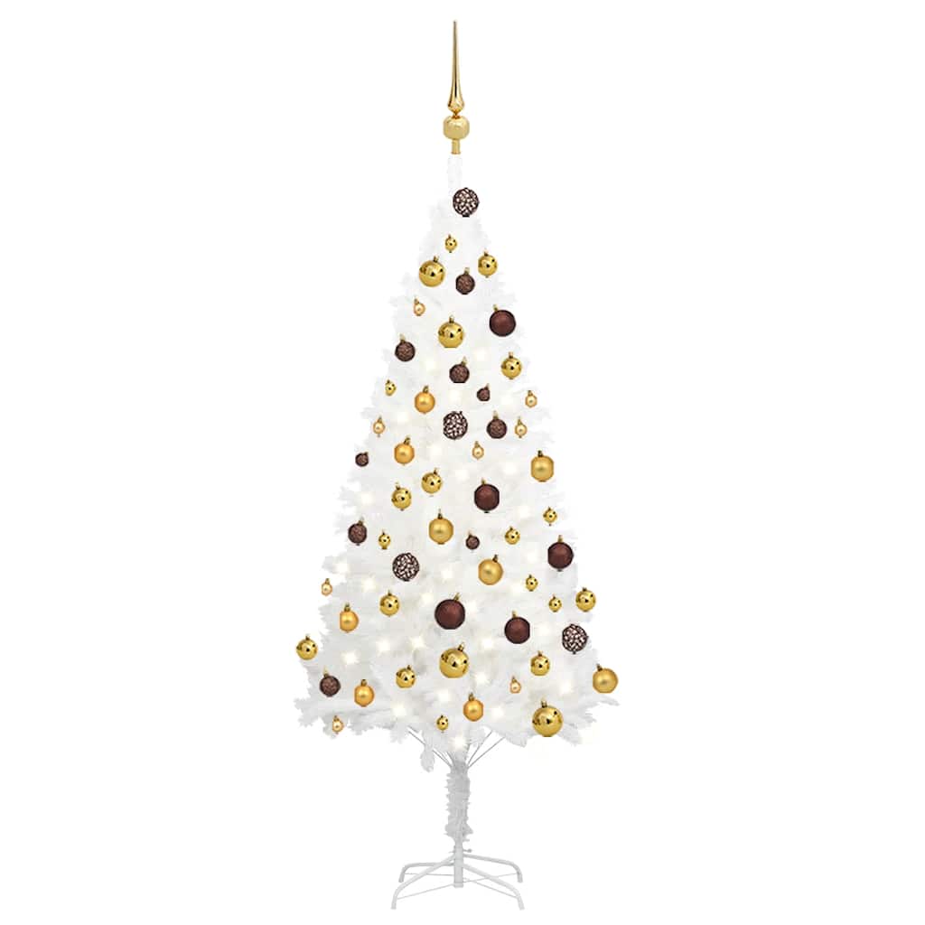 Kunstkerstboom met verlichting en kerstballen 120 cm wit is nu te koop bij PeponiXL, paradijselijk wonen!