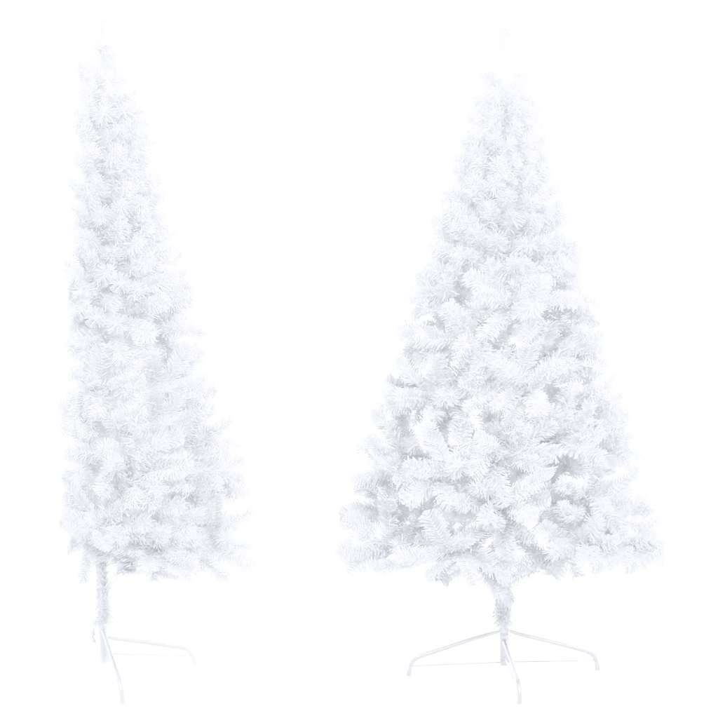 Kunstkerstboom met verlichting en kerstballen half 150 cm wit is nu te koop bij PeponiXL, paradijselijk wonen!