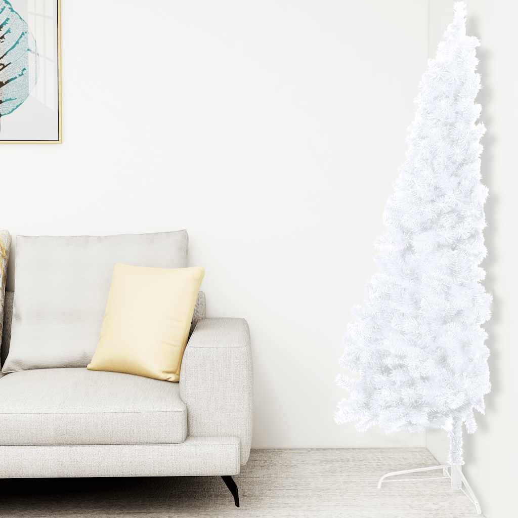 Kunstkerstboom met verlichting en kerstballen half 240 cm wit is nu te koop bij PeponiXL, paradijselijk wonen!