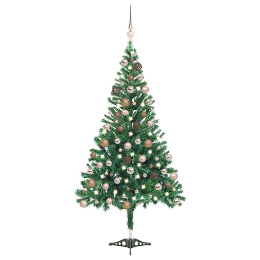 Kunstkerstboom met verlichting en kerstballen 230 takken 120 cm is nu te koop bij PeponiXL, paradijselijk wonen!